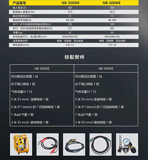 suncitygroup太阳集团NB 350WE/500WE产品参数标配附件